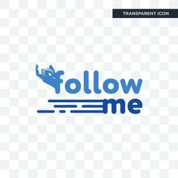 Follow me vector icon isolated on transparent background, follow me logo desi Stock Illustration