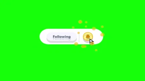 Follow notification button with bell icon and motion blur effect against a .. Stock Footage 344709755