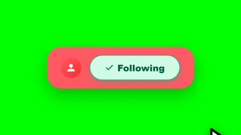 Follow notification popup bottom Green Screen Lower Third Stock Footage 345222328
