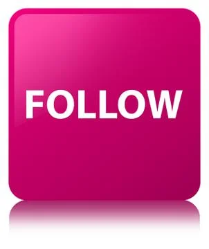 Follow pink square button Stock Illustration