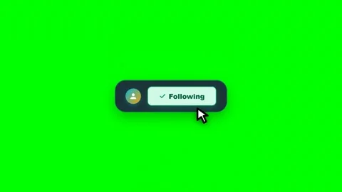 Follow profile user popup notification on green screen Vídeo Stock 344371670