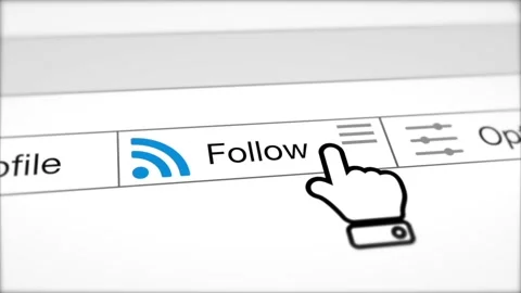 Follow RSS Feed Mouse Cursor Clicking on it Closeup 库存影片 151714356