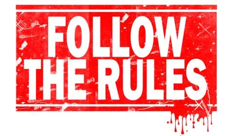 Follow the rules in red frame Stock-Illustration