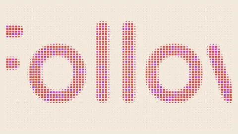 Follow scrolling dotted text on beige background animation Stock Footage 342737382