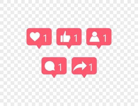 Like, follow, share, comment icon. Vector illustration. Stock Illustration