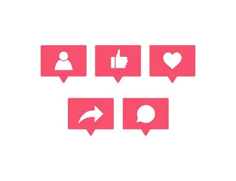 Like, follow, share, comment icon. Vector illustration. 스톡 일러스트