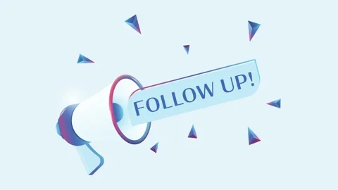 Follow up text with 3d realistic megaphone animation. Megaphone sign banner for Stock Footage 226810618