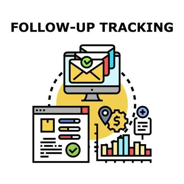 Follow up tracking system for business communication Illustrazione stock