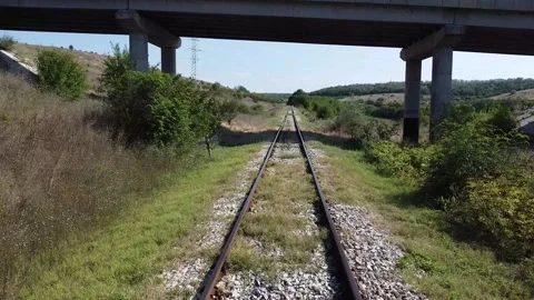Follow the train rail Video stock 249725426