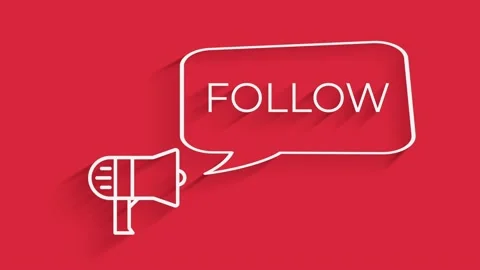 Follow us on the backing in the form of a stain of paint. Follow us button Vídeos de archivo 153816918