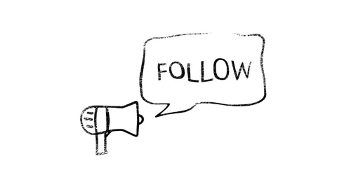 Follow us on the backing in the form of a stain of paint. Follow us button 動画素材 153850682