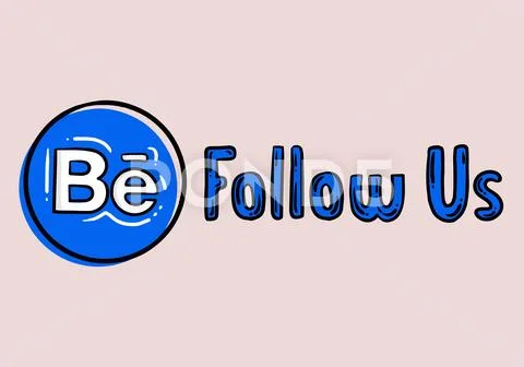 Follow Us Behance - button for social media, phone icon symbol logo of ...