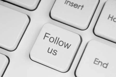 Follow us button Foto stock