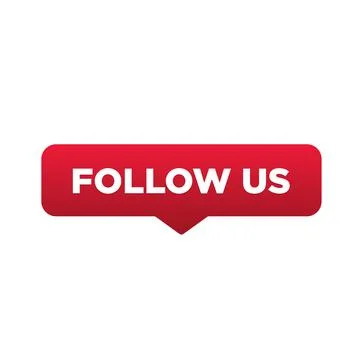 Follow Us button, sign, label, icon. Follow Us speech bubble. Stock Illustration