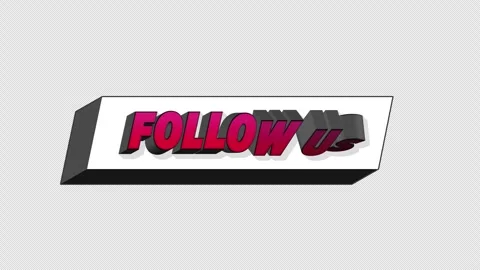 Follow Us - Comic Book Title Loop On Alpha Background Video stock 308156644