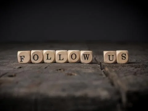 Follow us, concept image Stock Photos
