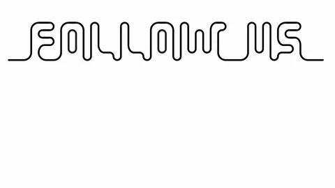 Follow us  Continuous Line Self  Drawing Animation Stock Footage 102147938