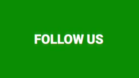 Follow us glitch text animation social media digital online video Stockbeeldmateriaal 313122474