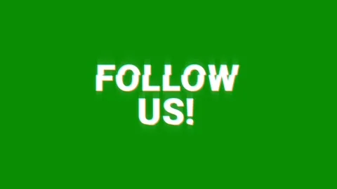 Follow us glitch text animation social media digital online video Stockbeeldmateriaal 313122518