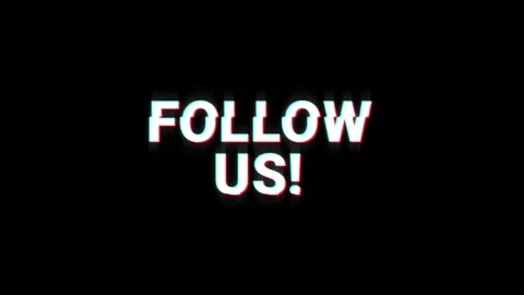 Follow us glitch text animation social media digital online video Stock Footage 313122519