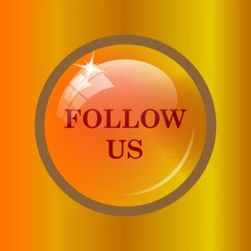 Follow us icon. Internet button on colored background. . Stock Illustration