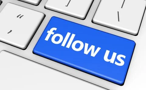 Follow Us Key Concept Stock Illustration