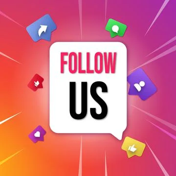 Follow us poster Stock Illustration