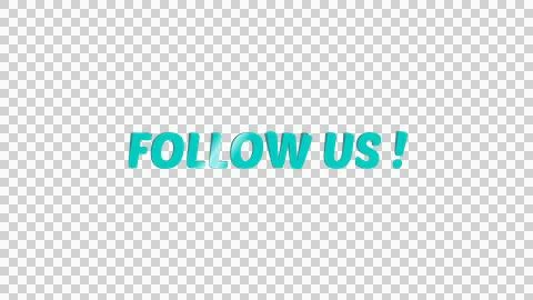 Follow Us shiny 3D text. Call to action on transparent background. Stock Illustration