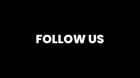 Follow us text with flash fire transitions.4K motion animation. Stock Footage 293709507