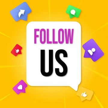 Follow us text Illustrazione stock