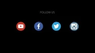 Follow Us Youtube Facebook Twitter Instagram  4K Alpha Channel Stock Footage