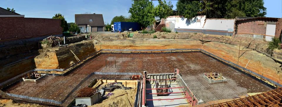 Follow up, work in progress. Project new apartments construction Stock Photos