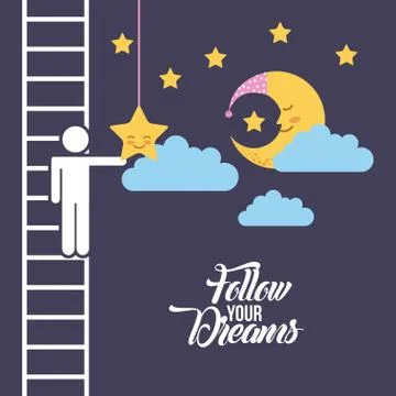 Follow your dreams Illustrazione stock