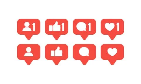 Like, follower, comment icons. Vector illustration. Vector on isolated white  스톡 일러스트