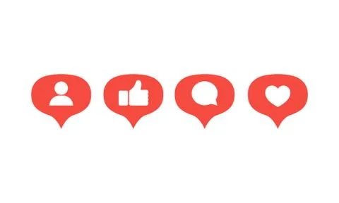 Like, follower, comment icons. Vector illustration. Vector on isolated white  Stock Illustration