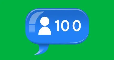 Follower icon with numbers in a chat box 4k Stock Illustration