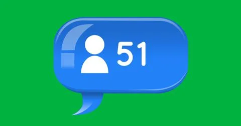 Follower icon with numbers in a chat box 4k 스톡 일러스트