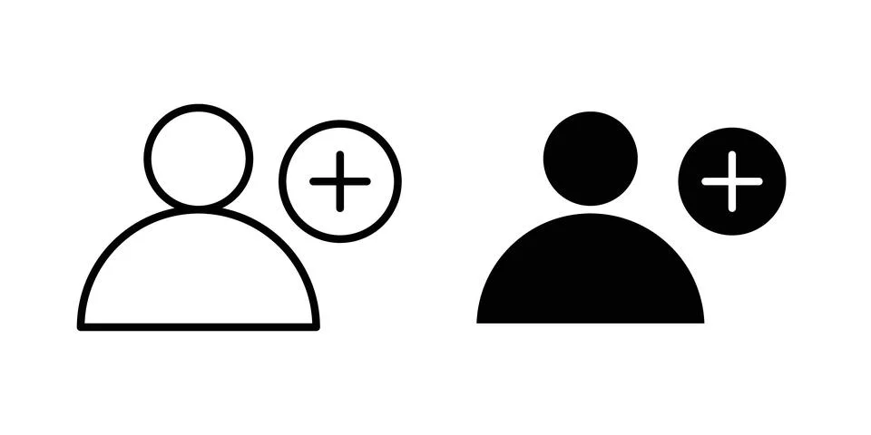 Follower icon solid, line, and editable vector set. Stock Illustration