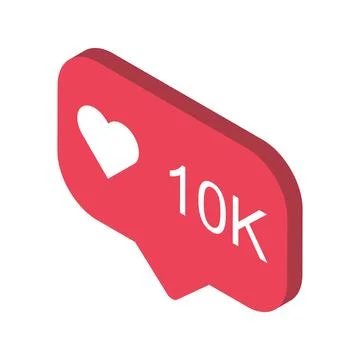 Follower isometric notification symbol for application instagram. Web app but Stock Illustration