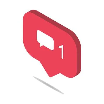 Follower isometric notification symbol for application instagram. Web app but Stock Illustration