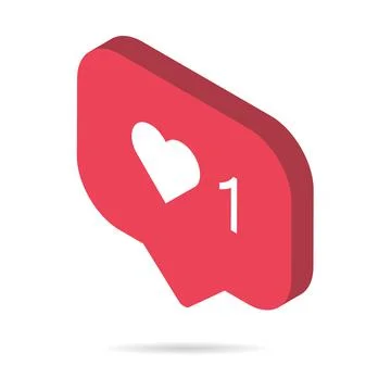 Follower isometric notification symbol for application instagram. Web app but Stock Illustration