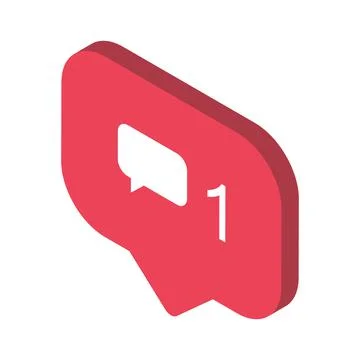 Follower isometric notification symbol for application instagram. Web app but Stock Illustration