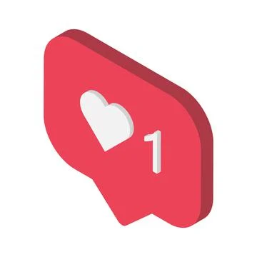 Follower isometric notification symbol for application instagram. Web app but Stock Illustration