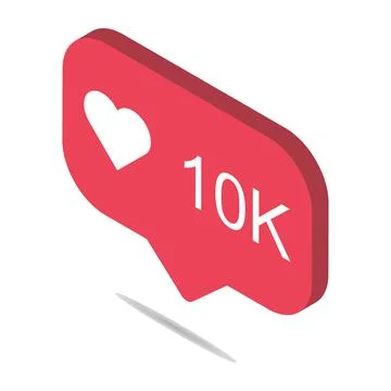 Follower isometric notification symbol for application instagram. Web app but Stock Illustration