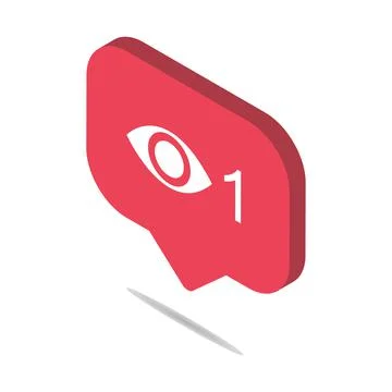 Follower isometric notification symbol for application instagram. Web app but Stock Illustration