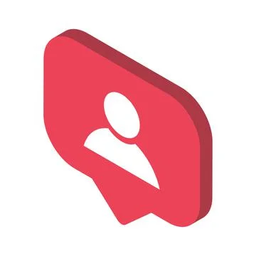 Follower isometric notification symbol for application instagram. Web app but Stock Illustration