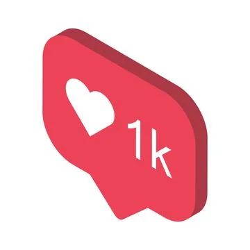 Follower isometric notification symbol for application instagram. Web app but Stock Illustration
