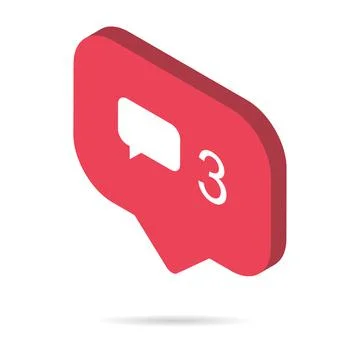Follower isometric notification symbol for application instagram. Web app but Stock Illustration