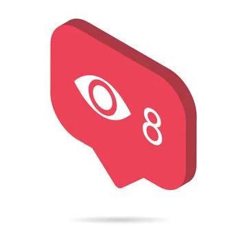 Follower isometric notification symbol for application instagram. Web app but Stock Illustration