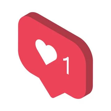 Follower isometric notification symbol for application instagram. Web app but Stock Illustration